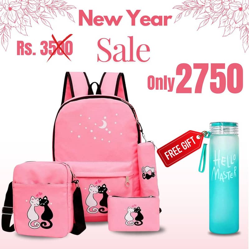 4 Pieces School & College Bag in Pakistan- Get Free Water Bottle Today 2