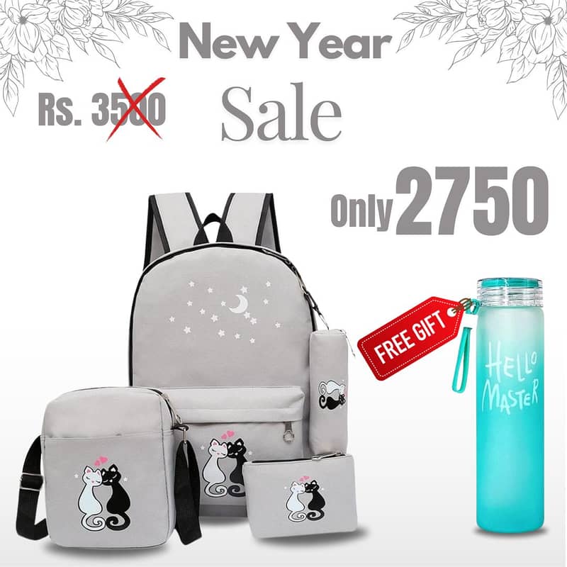 4 Pieces School & College Bag in Pakistan- Get Free Water Bottle Today 3