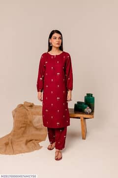 2 Pcs Women's Unstiched Dhanak Embroidered Suit | Sale!!!