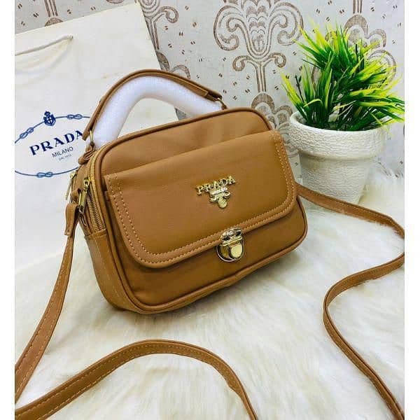 Brown leather Girls cross bag - 1 pcs 1