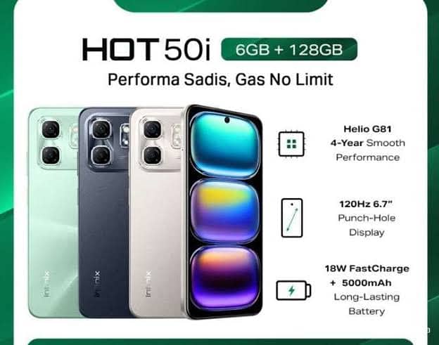 Infinix Hot 50i 6/128 Box Pack 0