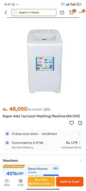 super Asia washing machine and spinner for just few days us 3