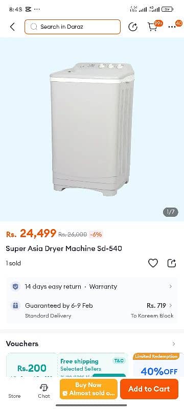 super Asia washing machine and spinner for just few days us 5