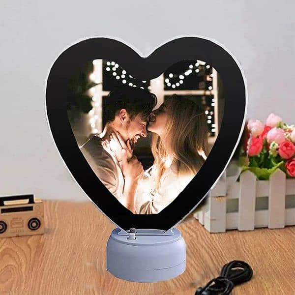 Magic Mirror Heart Shape Photo Frame 0