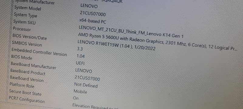 lenovo k14 ryzen 5 5th gen (6 logical & 12 thread] 16gb ram 256 m2 2