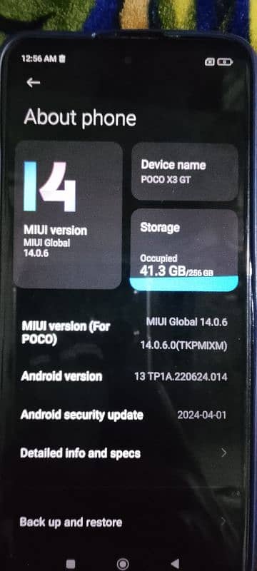 Poco x3gt  8 gb ram 256 gb rom 1