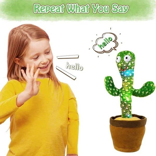 Rechargeable Dancing Cactus Toy with Hat | Interactive Singing & Talk 5