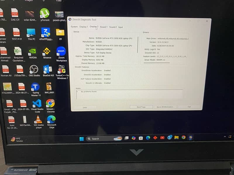 HP victus 15 i5 13th 6gb nvidia RTX 7