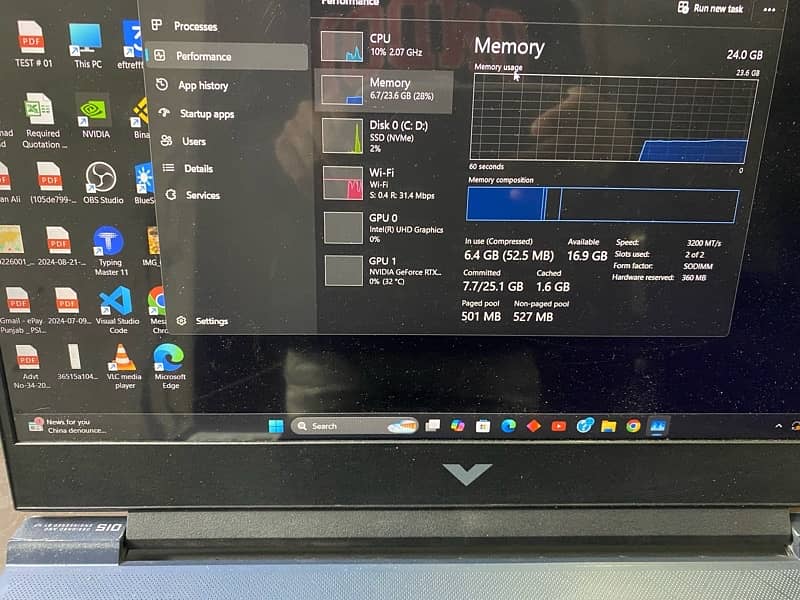 HP victus 15 i5 13th 6gb nvidia RTX 8