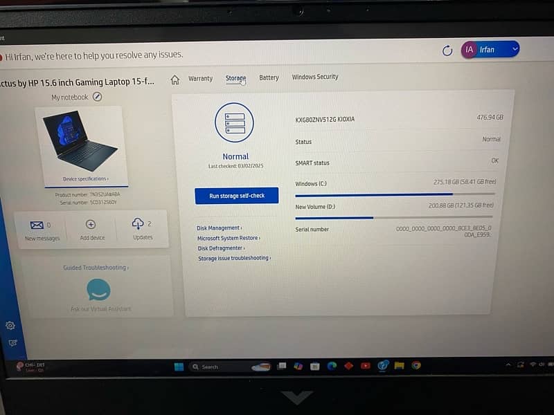 HP victus 15 i5 13th 6gb nvidia RTX 11