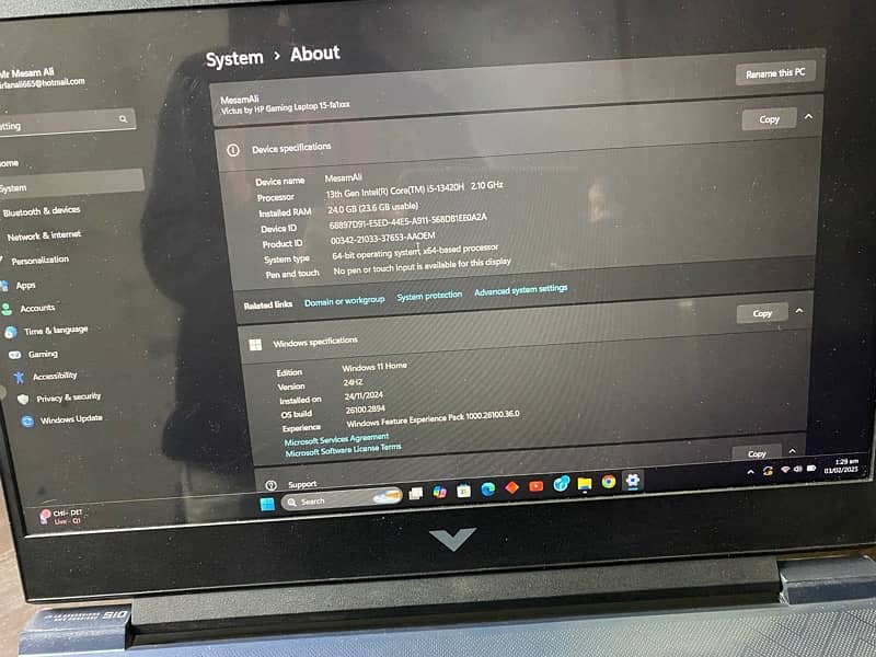 HP victus 15 i5 13th 6gb nvidia RTX 12