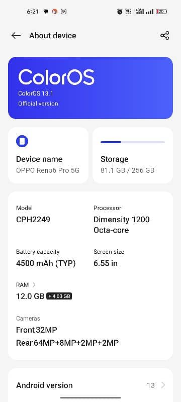 Reno 6pro 4