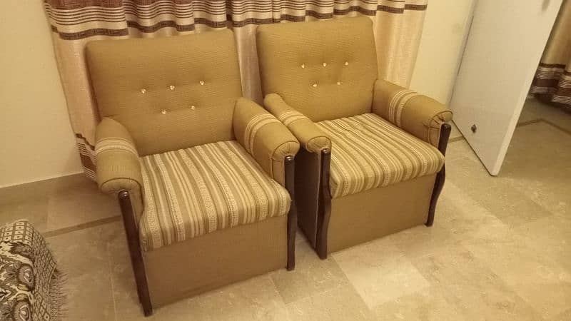 Teak Wood 5 Seater Sofa Set With Tables 1