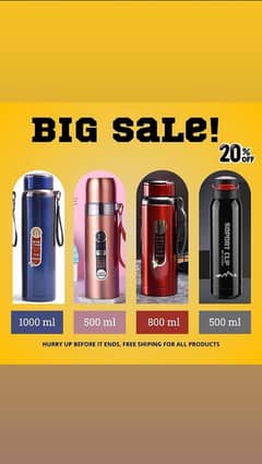 Premium Sports Stainless Steel Vacuum Flasks – Hot & Cold |