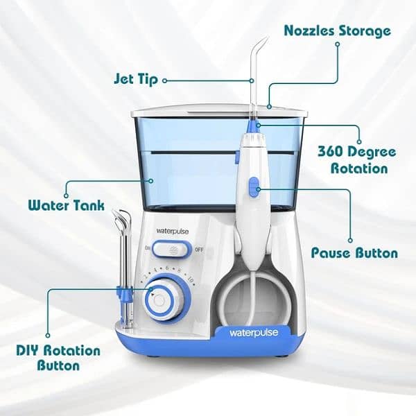 Waterpulse Electric Water Flosser Oral Irrigator, 800ML Large Capacity 5