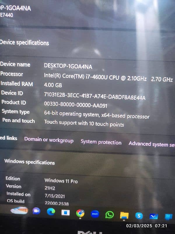 Dell Latitude E7440 core i7 4th gen 10