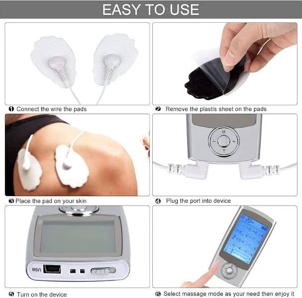 EMS TENS Device,EMS TENS Machine 2 Channels TENS Stimulater 7