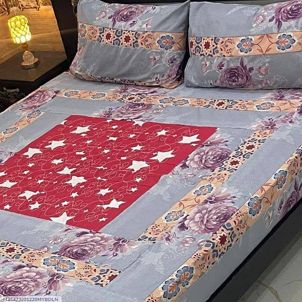 3 pcs Cotton Sutton patchwork Double bedsheet 0