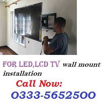 LCD Led TV wall mount bracket instalation serviceO333-56525OO 0