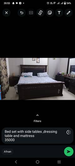 Bed set with dressing and mattress