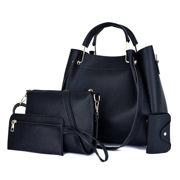 Women's Rexine PlainHand Bag Set 7