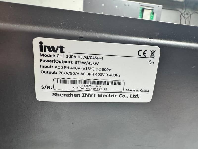 18.5 kw Invt CHF 100 VFD Inverter Tubewall/Atta Chaki/Industrial Motor 19