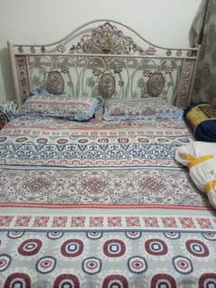 used iron bed fir sale with mattress and side table