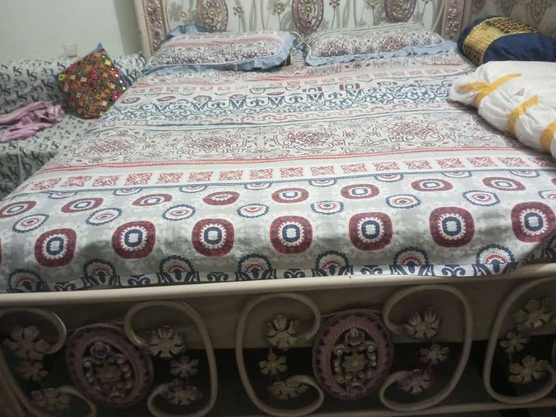 used iron bed fir sale with mattress and side table 1