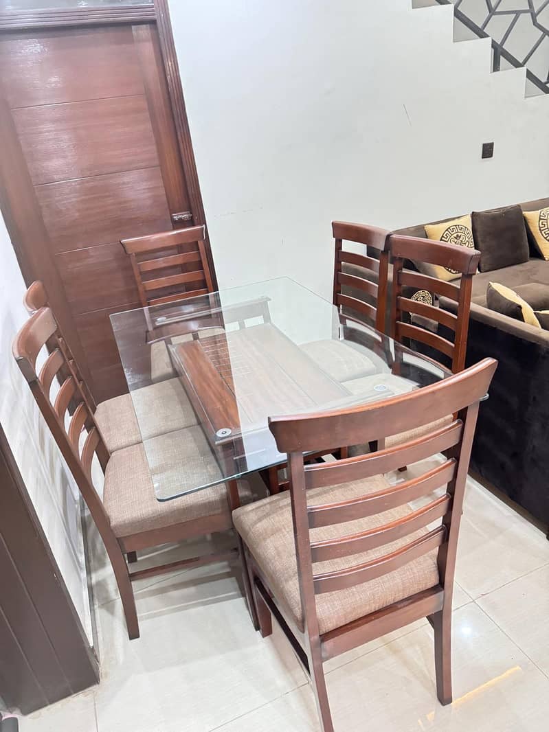 dining | dining table | glasstop dining table | six chair dining 3