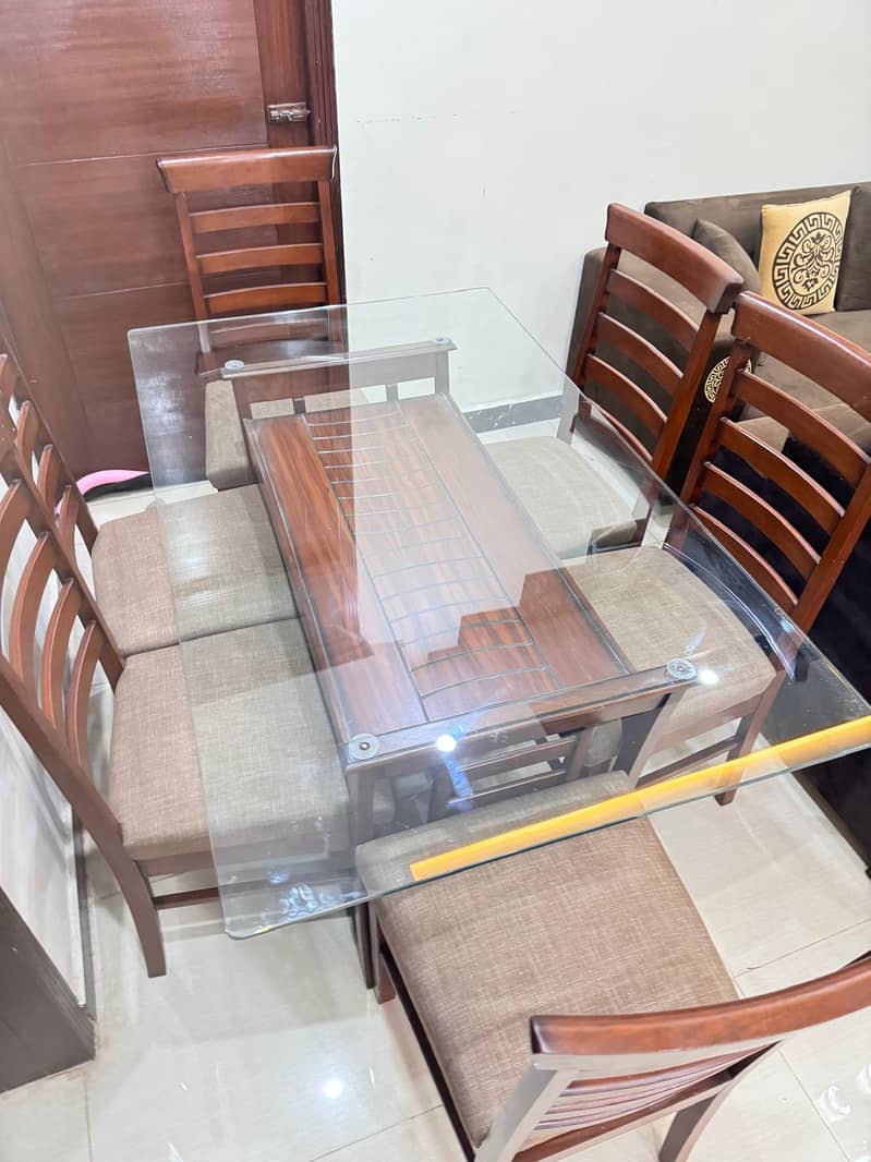 dining | dining table | glasstop dining table | six chair dining 4