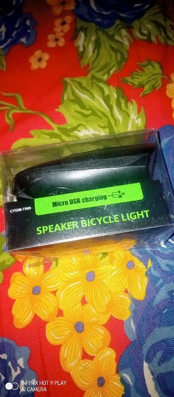 bicycle USB rechargeable front light with horn. 1