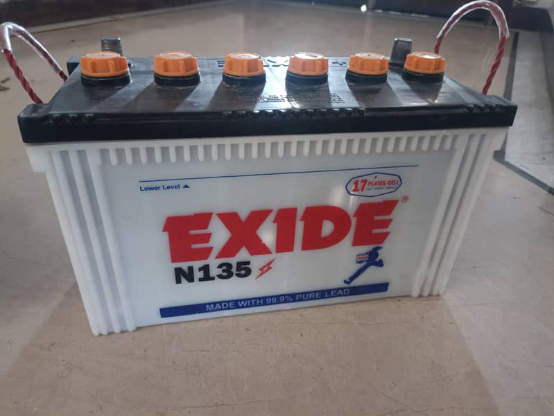 Used batteries Exide N135 17 plates 100Ah 1