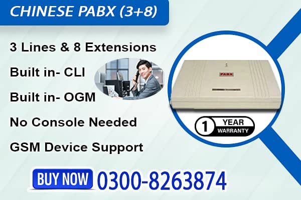 PABX (3+8) 1 Year Warranty 0