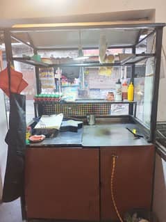 Burger shuarma & fries counter . . steel made with all acess 3214012409