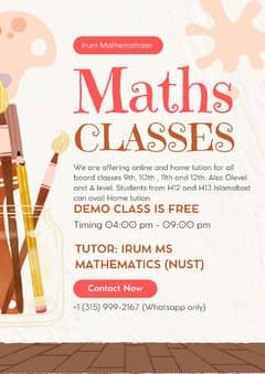 Mathematics online and home tution for board exam and olevel & A level