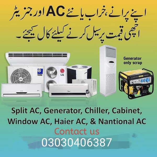 aap purani ac generator achy kemat par sale kree 0