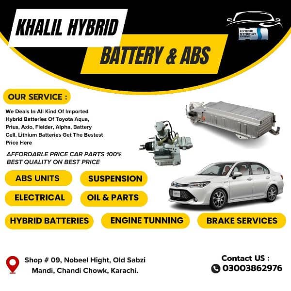 Hybrid car cell and ABS ,Toyota Prius , Aqua,Axio Hybrid battery. 0