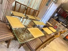 Wooden dining table for sale | 8 seater dining table | table & chairs