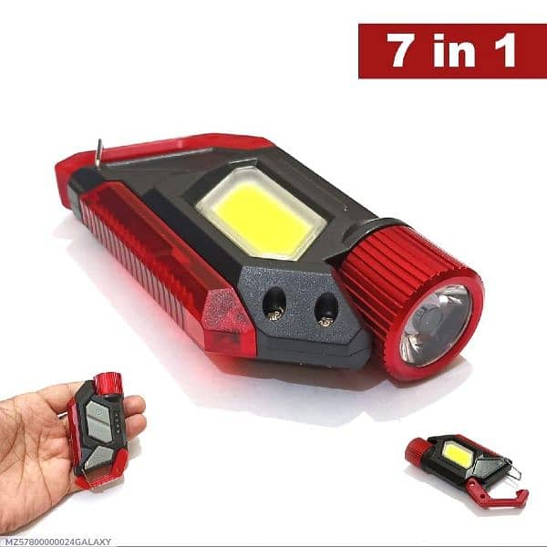 7 in 1 Multifunctional Mini LED Flashlight Keychain 0