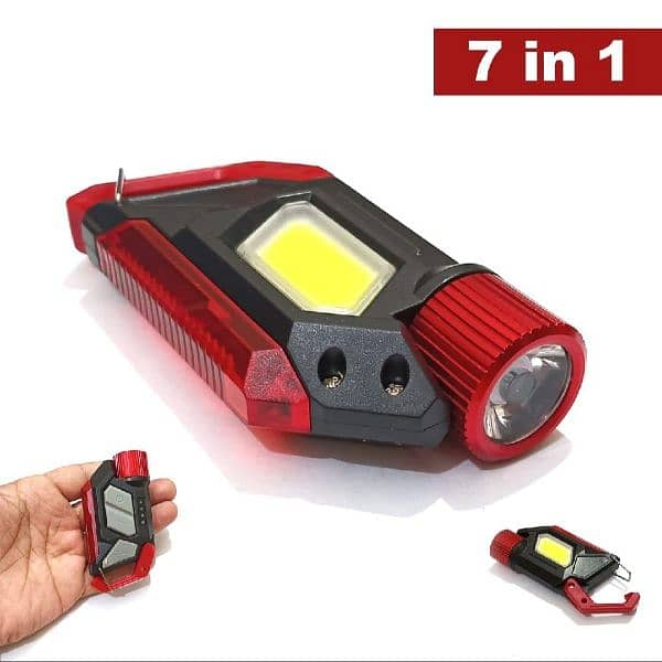 7 in 1 Multifunctional Mini LED Flashlight Keychain 6