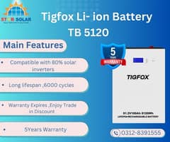 Tigfox 48V 100ah lithium ion battery