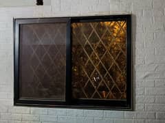 4 x 3 fit aluminum 2 door glass and 1 net for sale