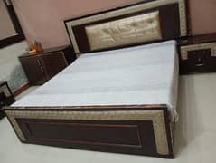 king size bed with mattress and dressing