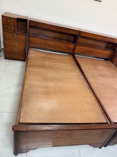 Wooden Single Bed Set