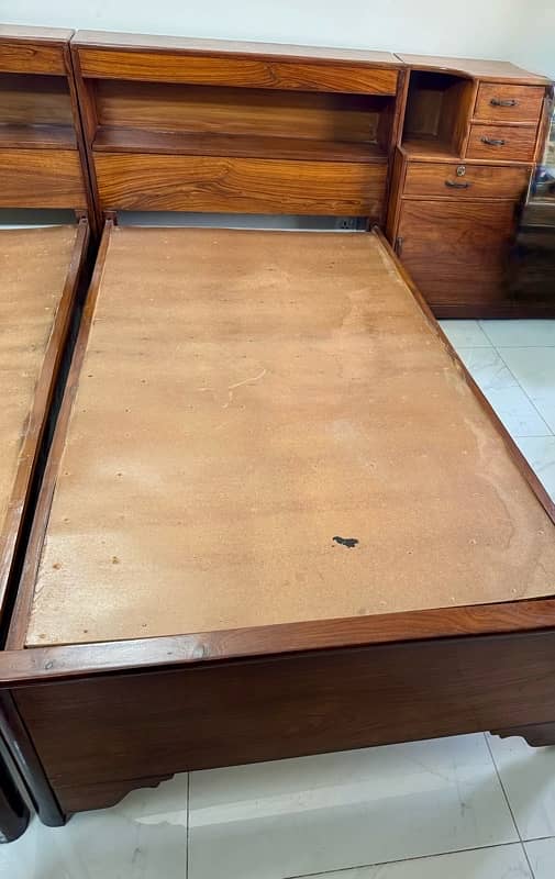 Wooden Single Bed Set 4