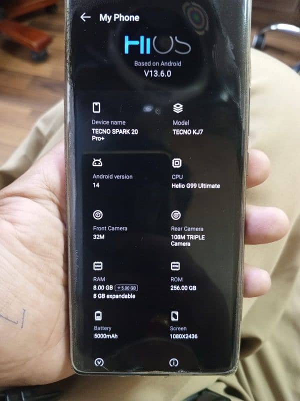 Tecno spark 20 pro plus.  8g.  256gb 5