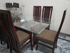 6 seater dining table set/marble top table/luxury dining/wooden chairs