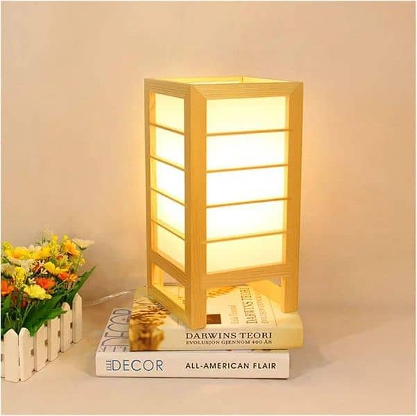 3D Japanese-Style Wooden Table Lamp 1