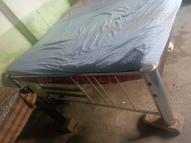 king size steel bed with matress 2