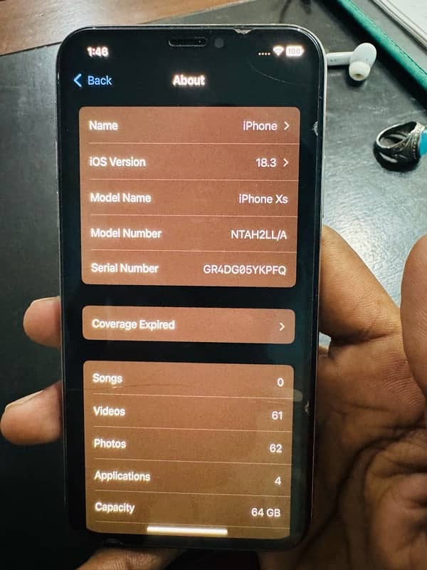 Iphone XS Factory Unlock 64GB 4month sim 1